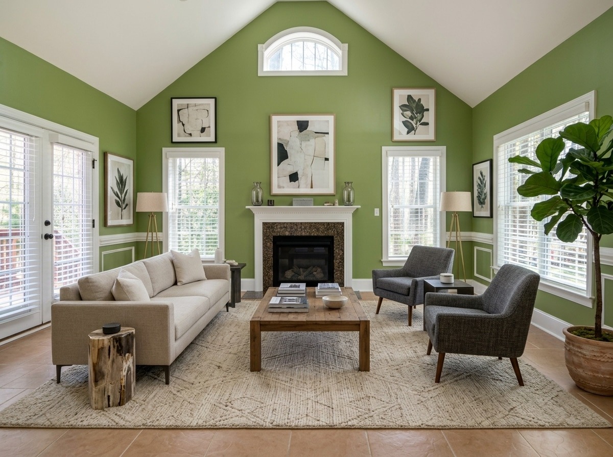 Enhanced green living room